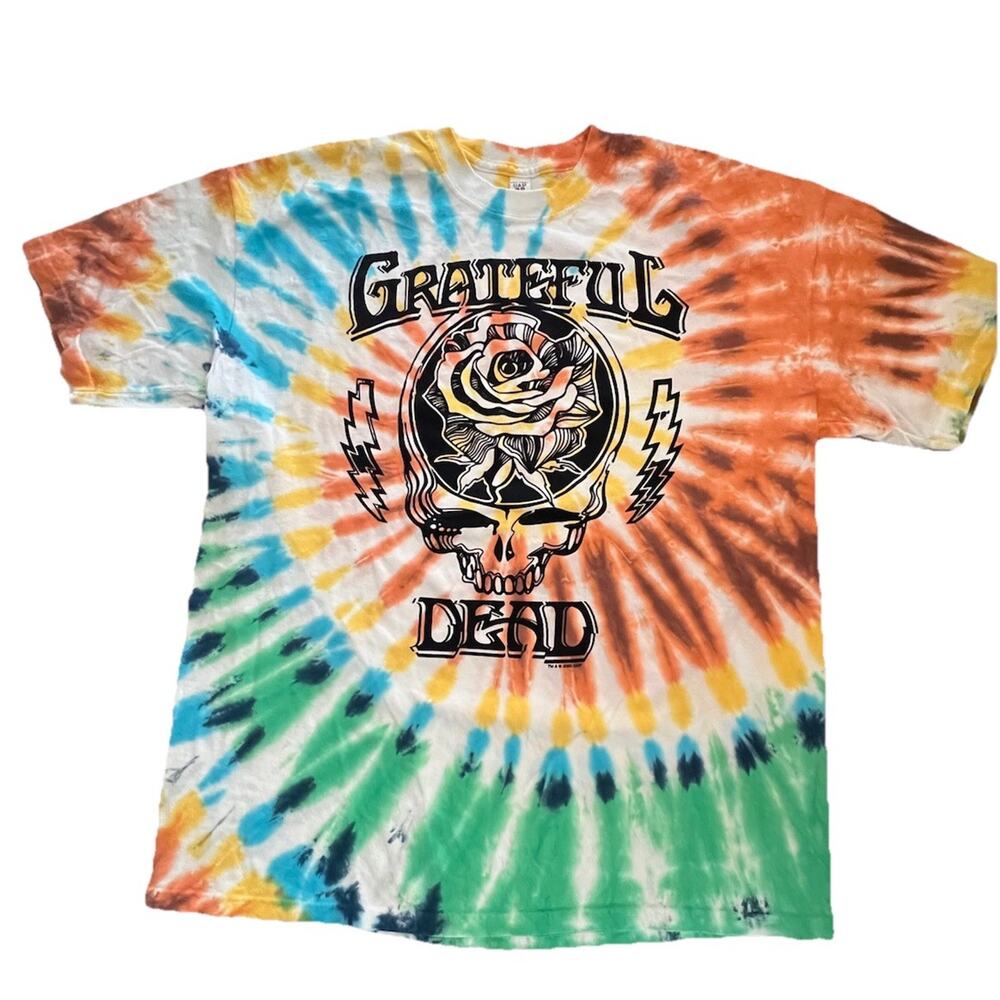 Grateful Dead T shirt Reprint 2020 Skull Rose Tie Dye Size XL Festival Band Tee